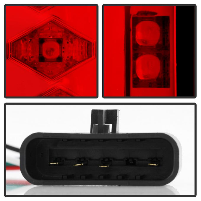 Red Clear LED Tail Lights <br>88-98 Chevy GMC C/K-Series