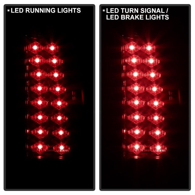 Red Smoke LED Tail Lights <br>88-98 Chevy GMC C/K-Series