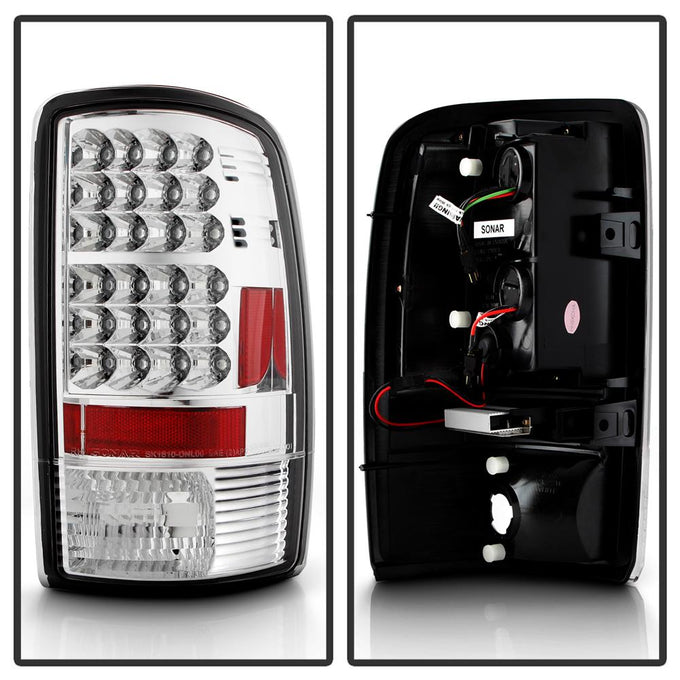 Chrome LED Tail Lights <br>00-06 Chevy Suburban Tahoe, GMC Yukon Yukon XL 2500