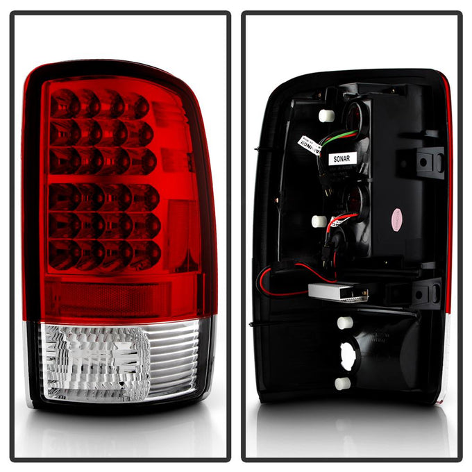 Red Clear LED Tail Lights <br>00-06 Chevy Suburban Tahoe, GMC Yukon Yukon XL 2500