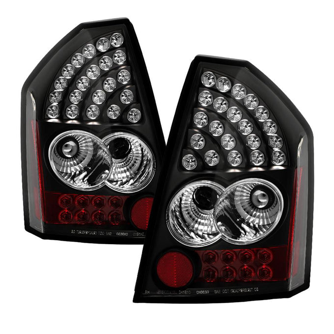 Black LED Tail Lights <br>05-07 Chrysler 300
