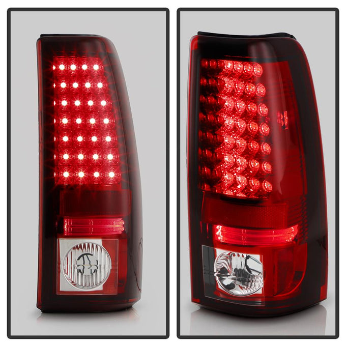 Red Clear LED Tail Lights <br>03-06 Chevy Silverado, 2007 Classic