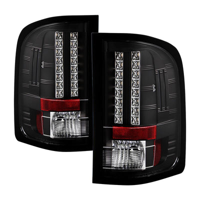 Black LED Tail Lights <br>07-13 Chevy Silverado, GMC Sierra