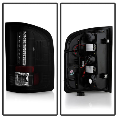 Black LED Tail Lights <br>07-13 Chevy Silverado, GMC Sierra