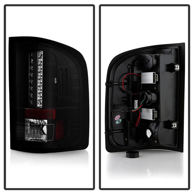 Black LED Tail Lights <br>07-13 Chevy Silverado, GMC Sierra