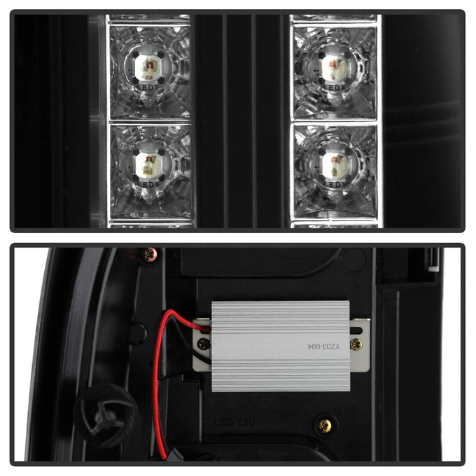 Black LED Tail Lights <br>07-13 Chevy Silverado, GMC Sierra
