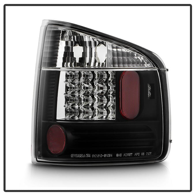 Black LED Tail Lights <br>96-00 Isuzu Hombre 94-04 Chevrolet S10 94-04 GMC Sonoma
