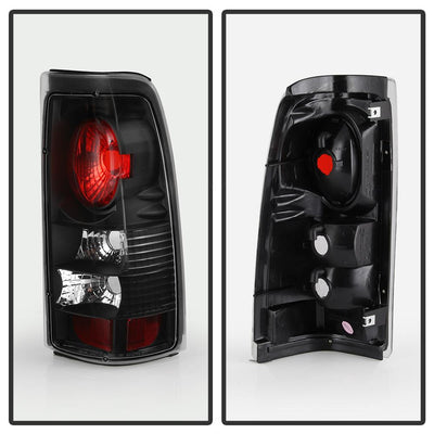 Black Euro Style Tail Lights <br>99-02 Chevy Silverado, GMC Sierra 1500 2500 3500