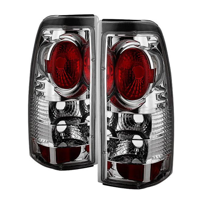 Chrome Euro Style Tail Lights <br>99-02 Chevy Silverado, GMC Sierra 1500 2500 3500