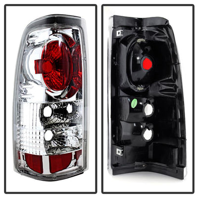 Chrome Euro Style Tail Lights <br>99-02 Chevy Silverado, GMC Sierra 1500 2500 3500