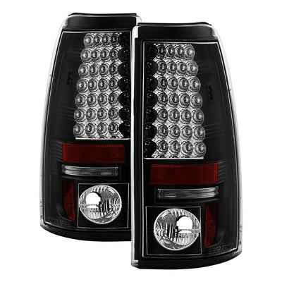 Black LED Tail Lights <br>99-02 Chevy Silverado, GMC Sierra 1500 2500 3500