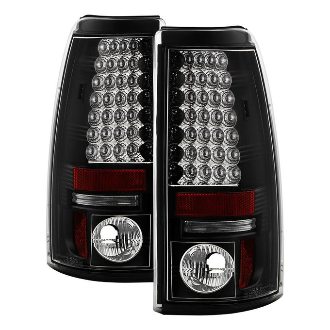 Black LED Tail Lights <br>99-02 Chevy Silverado, GMC Sierra 1500 2500 3500