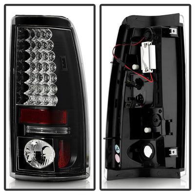 Black LED Tail Lights <br>99-02 Chevy Silverado, GMC Sierra 1500 2500 3500