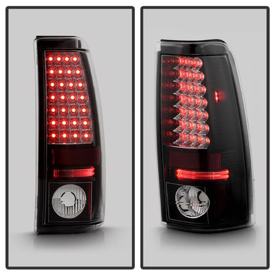 Black LED Tail Lights <br>99-02 Chevy Silverado, GMC Sierra 1500 2500 3500