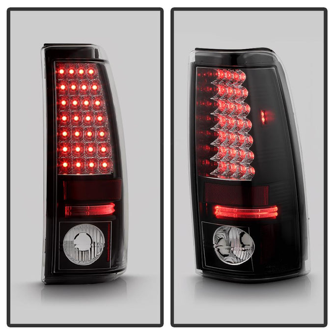 Black LED Tail Lights <br>99-02 Chevy Silverado, GMC Sierra 1500 2500 3500