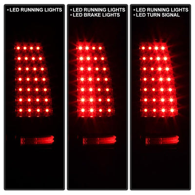 Black LED Tail Lights <br>99-02 Chevy Silverado, GMC Sierra 1500 2500 3500