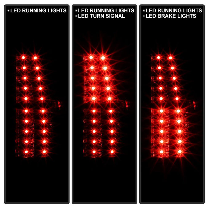 Black LED Tail Lights <br>07-14 Chevy Suburban, GMC Yukon
