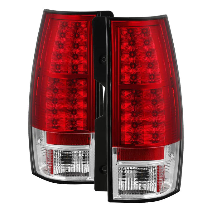 Red Clear LED Tail Lights <br>07-14 Chevy Suburban, GMC Yukon
