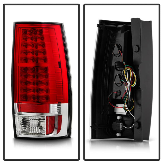 Red Clear LED Tail Lights <br>07-14 Chevy Suburban, GMC Yukon