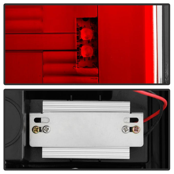 Red Clear LED Tail Lights <br>07-14 Chevy Suburban, GMC Yukon