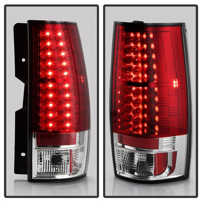 Red Clear LED Tail Lights <br>07-14 Chevy Suburban, GMC Yukon