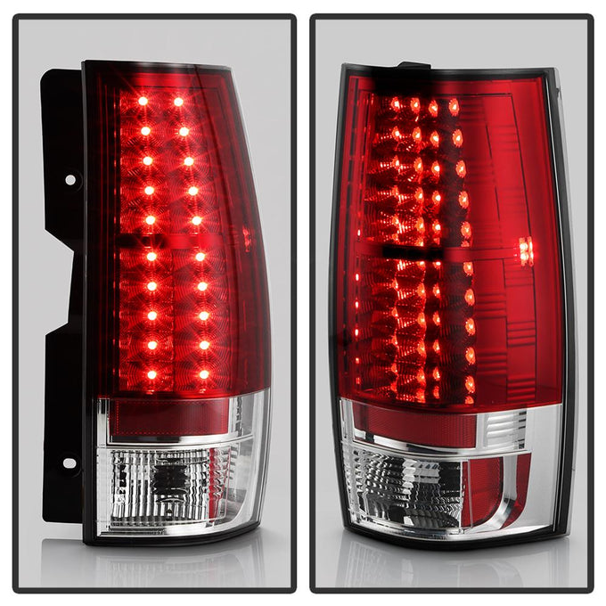 Red Clear LED Tail Lights <br>07-14 Chevy Suburban, GMC Yukon
