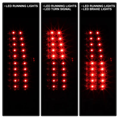 Red Clear LED Tail Lights <br>07-14 Chevy Suburban, GMC Yukon