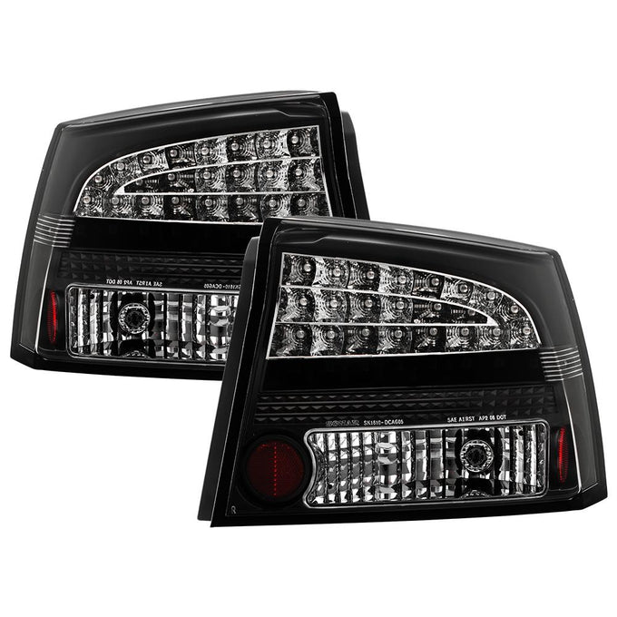 Black LED Tail Lights <br>06-08 Dodge Charger
