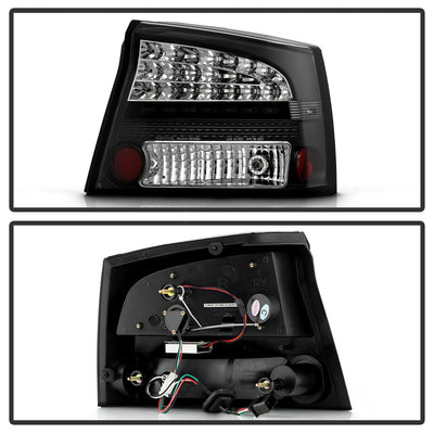 Black LED Tail Lights <br>06-08 Dodge Charger