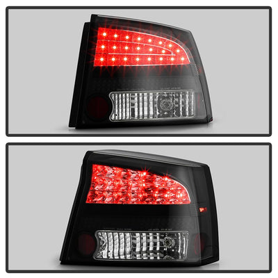 Black LED Tail Lights <br>06-08 Dodge Charger