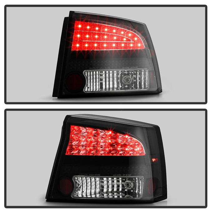 Black LED Tail Lights <br>06-08 Dodge Charger
