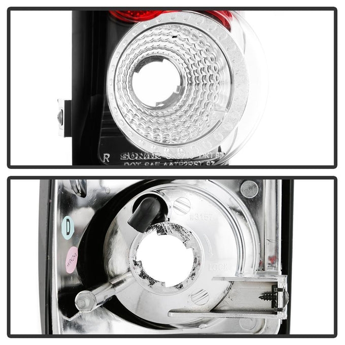 Black Euro Style Tail Lights <br>97-04 Dodge Dakota
