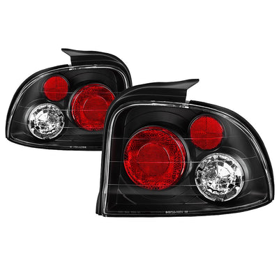 Black Euro Style Tail Lights <br>95-99 Dodge Neon