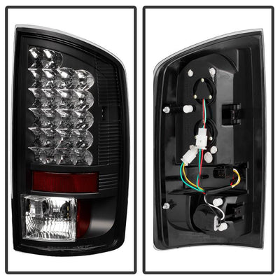 Black LED Tail Lights <br>02-06 Dodge Ram 1500 03-06 Dodge Ram 3500 Ram 2500