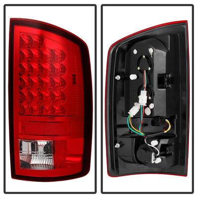 Red Clear LED Tail Lights <br>02-06 Dodge Ram 1500 03-06 Dodge Ram 3500 Ram 2500