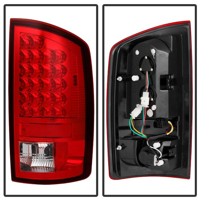 Red Clear LED Tail Lights <br>02-06 Dodge Ram 1500 03-06 Dodge Ram 3500 Ram 2500