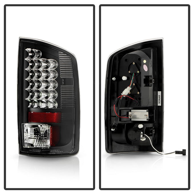 Black LED Tail Lights <br>07-08 Dodge Ram 1500 07-09 Dodge Ram 2500 Ram 3500