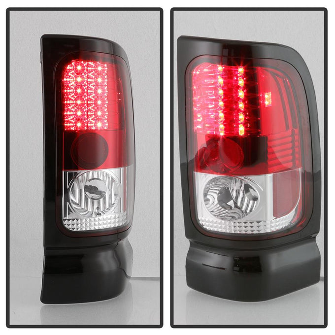 Red Clear LED Tail Lights <br>94-01 Dodge Ram 1500 94-02 Dodge Ram 2500 Ram 3500