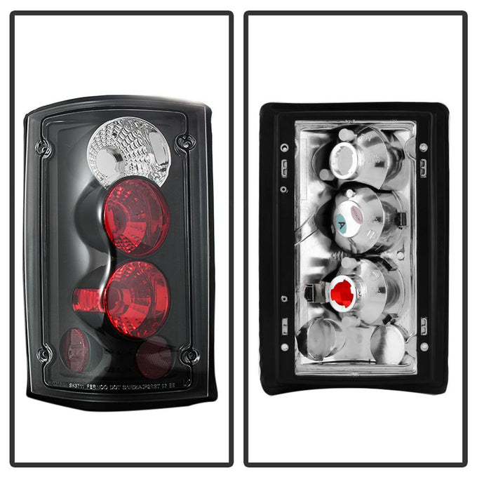Black Euro Style Tail Lights <br>95-02 Ford E150 E250 E350 E450 E550
