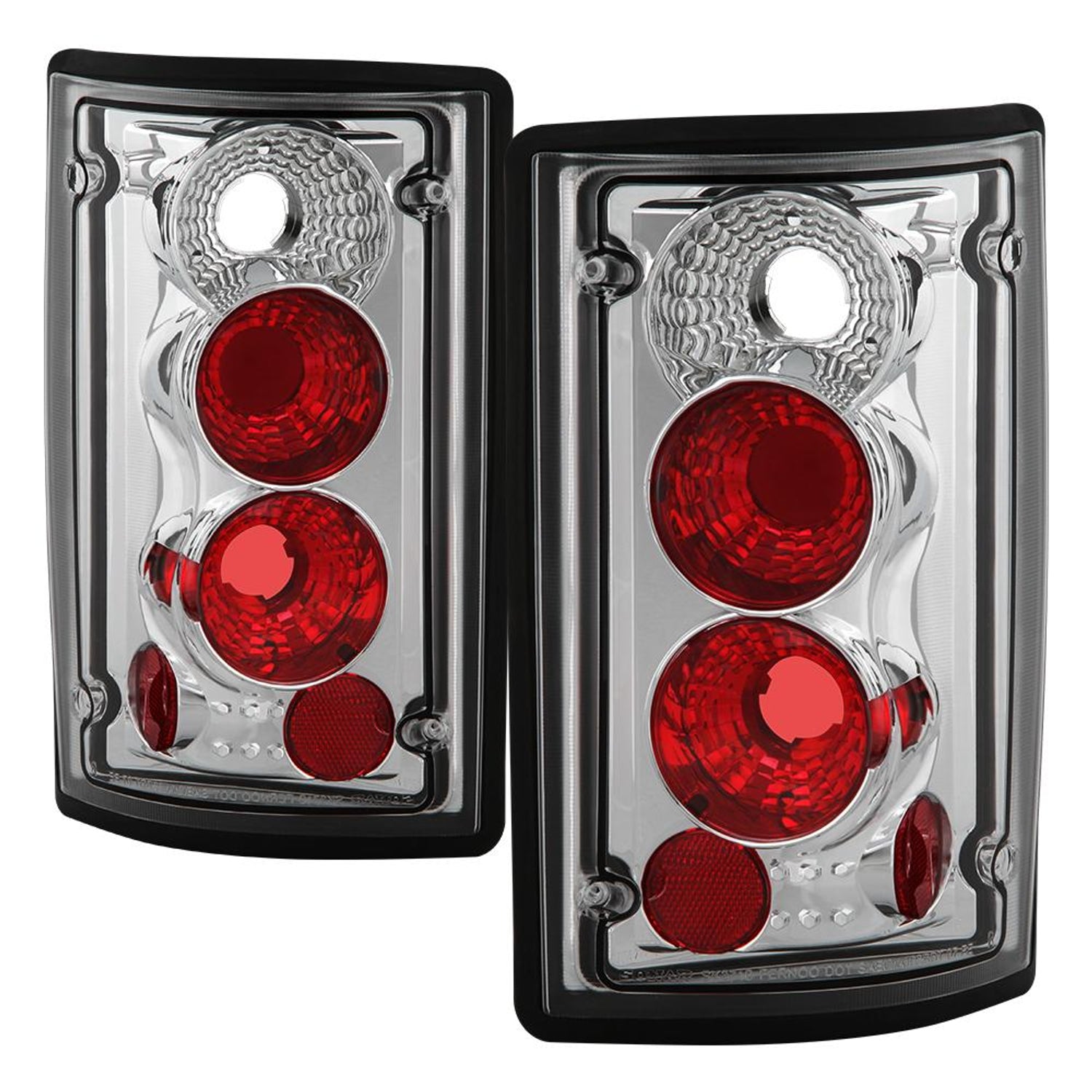 Chrome Euro Style Tail Lights <br>95-02 Ford E150 E250 E350 E450 E550
