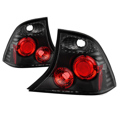 Black Euro Style Tail Lights <br>00-04 Ford Focus