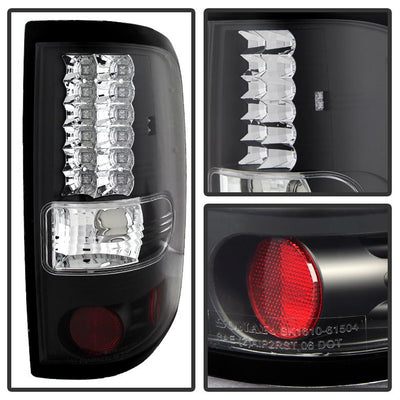 Black LED Tail Lights <br>04-08 Ford F-150