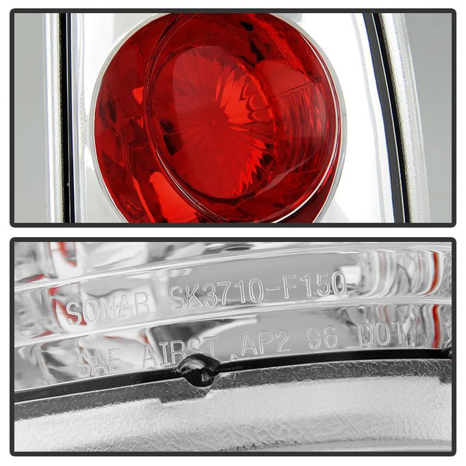 Chrome Euro Style Tail Lights <br>97-03 Ford F150, 99-07 F250-550 Super Duty