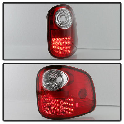 Red Clear LED Tail Lights <br>97-03 Ford F-150