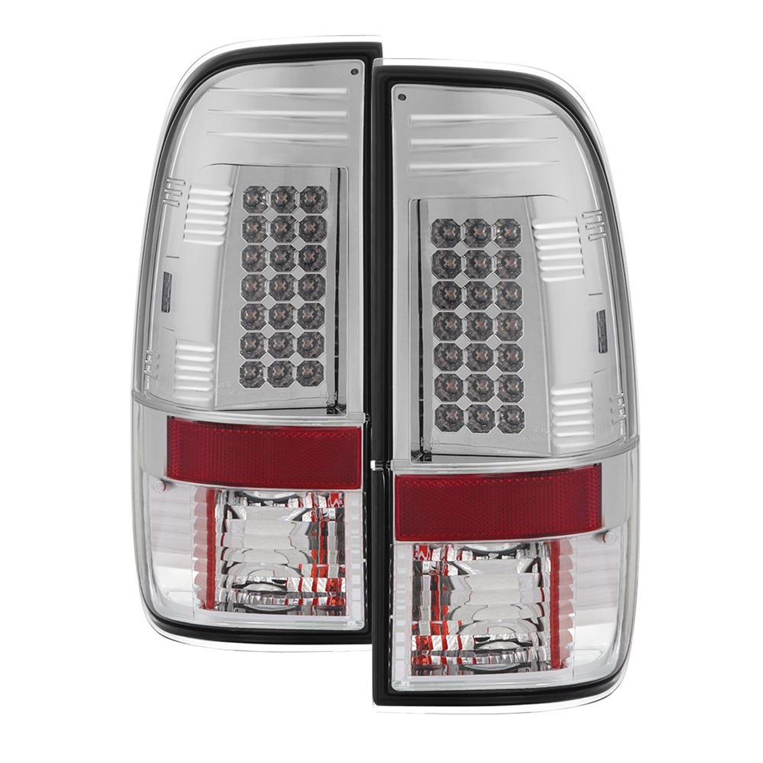 Chrome LED Tail Lights <br>97-03 Ford F150, 99-07 F250-550 Super Duty