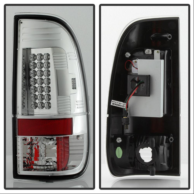 Chrome LED Tail Lights <br>97-03 Ford F150, 99-07 F250-550 Super Duty