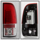 Red Clear LED Tail Lights <br>97-03 Ford F150, 99-07 F250-550 Super Duty