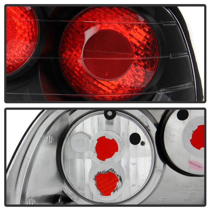 Black Euro Style Tail Lights <br>96-98 Ford Mustang