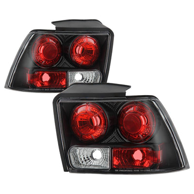 Black Euro Style Tail Lights <br>99-04 Ford Mustang