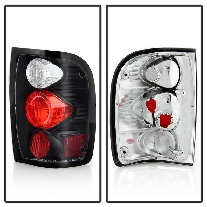 Black Euro Style Tail Lights <br>98-00 Ford Ranger